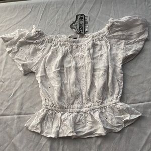 Angie Nordstrom white peplum crop top NWT